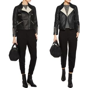 Rag & Bone Anderson Biker Contrasting Leather Moto Jacket